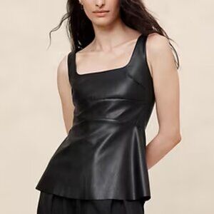 Banana Republic Vegan Leather Tank - Black - Size 10